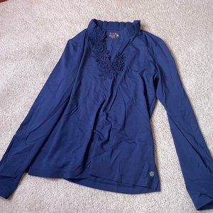 Lilly Pulitzer Athleisure Blue Long Sleeve Top Size L